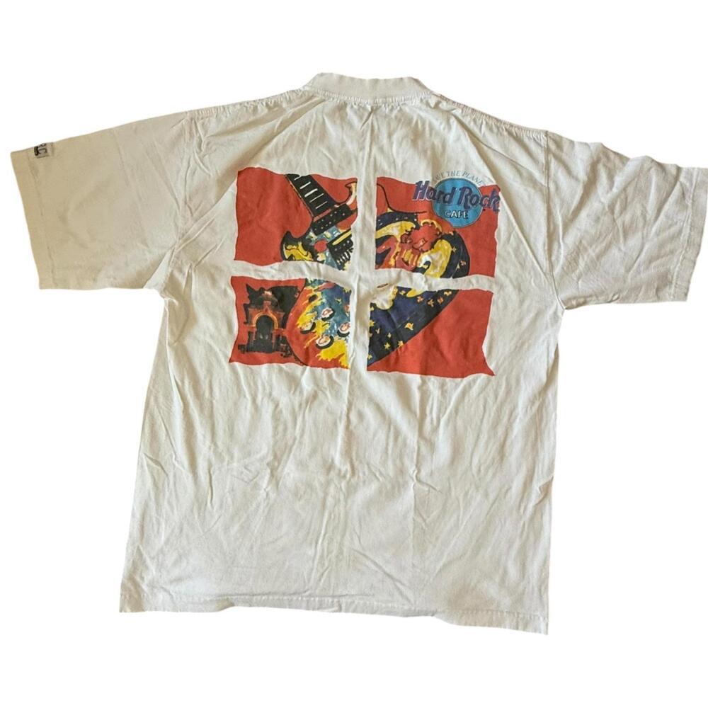 Hard Rock Cafe Copenhagen Tee Vintage 90s XL Guitar Graphic